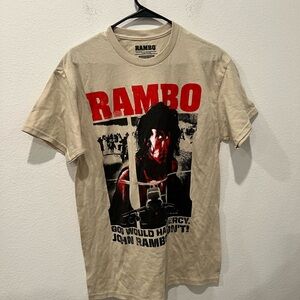 Rambo Graphic Beige T-Shirt Size M